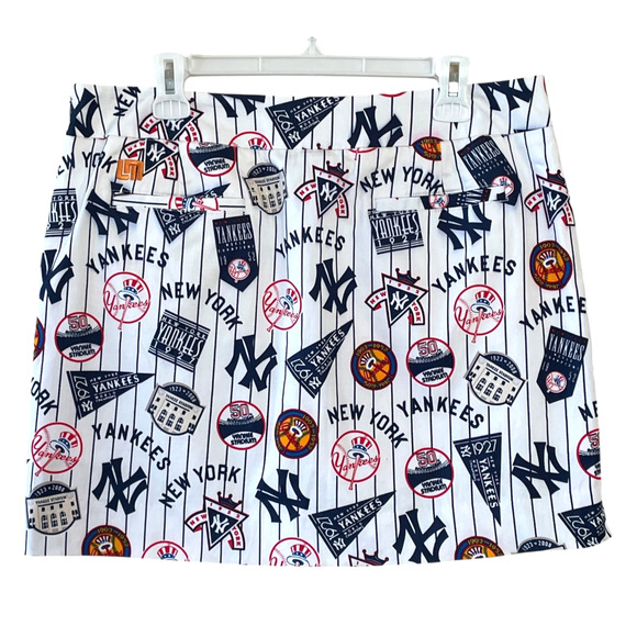 LOUDMOUTH GOLF Ladies Size 12 New York Yankees Cooperstown Activewear Skort - Picture 4 of 7